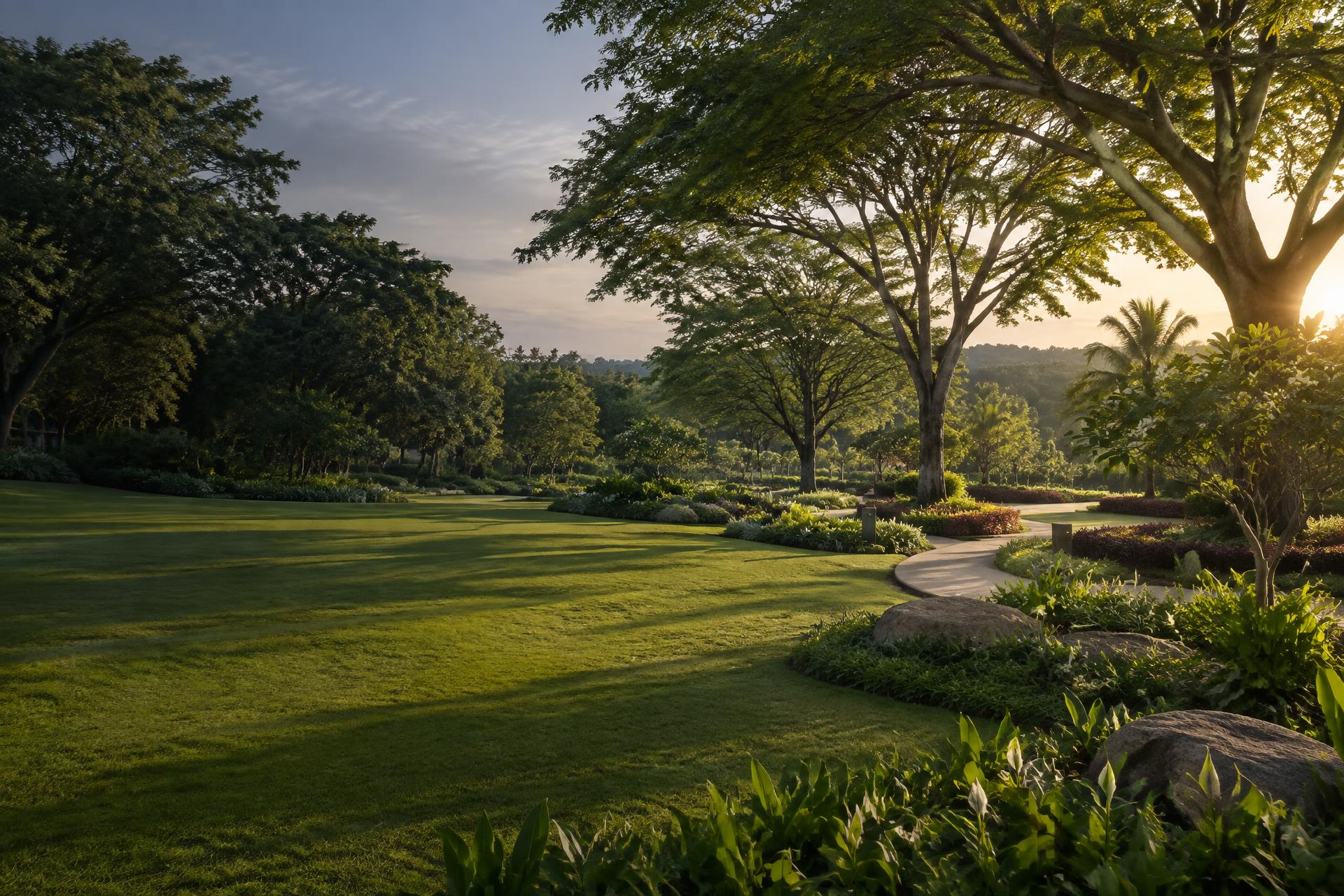 Landscaped amenities at Pinakini Lifespaces